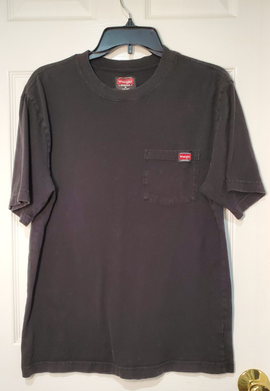 Wrangler Workwear Pocket T Shirt Mens M Black 100% Cotton Crew Neck Casual